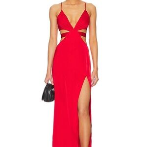 Superdown Striking Red Cut-Out Maxi Dress